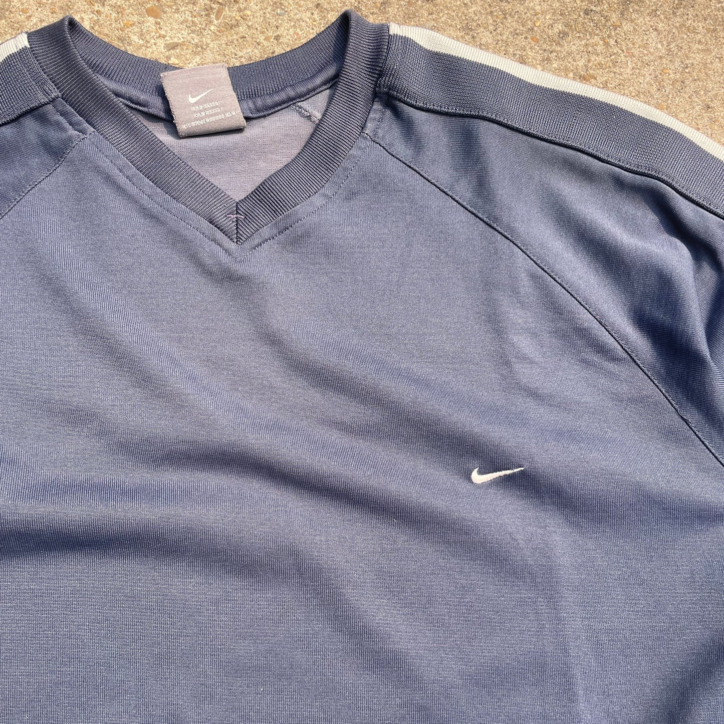 Nike Athletic Tee Retro Navy Blue w/Side Stripes - XL