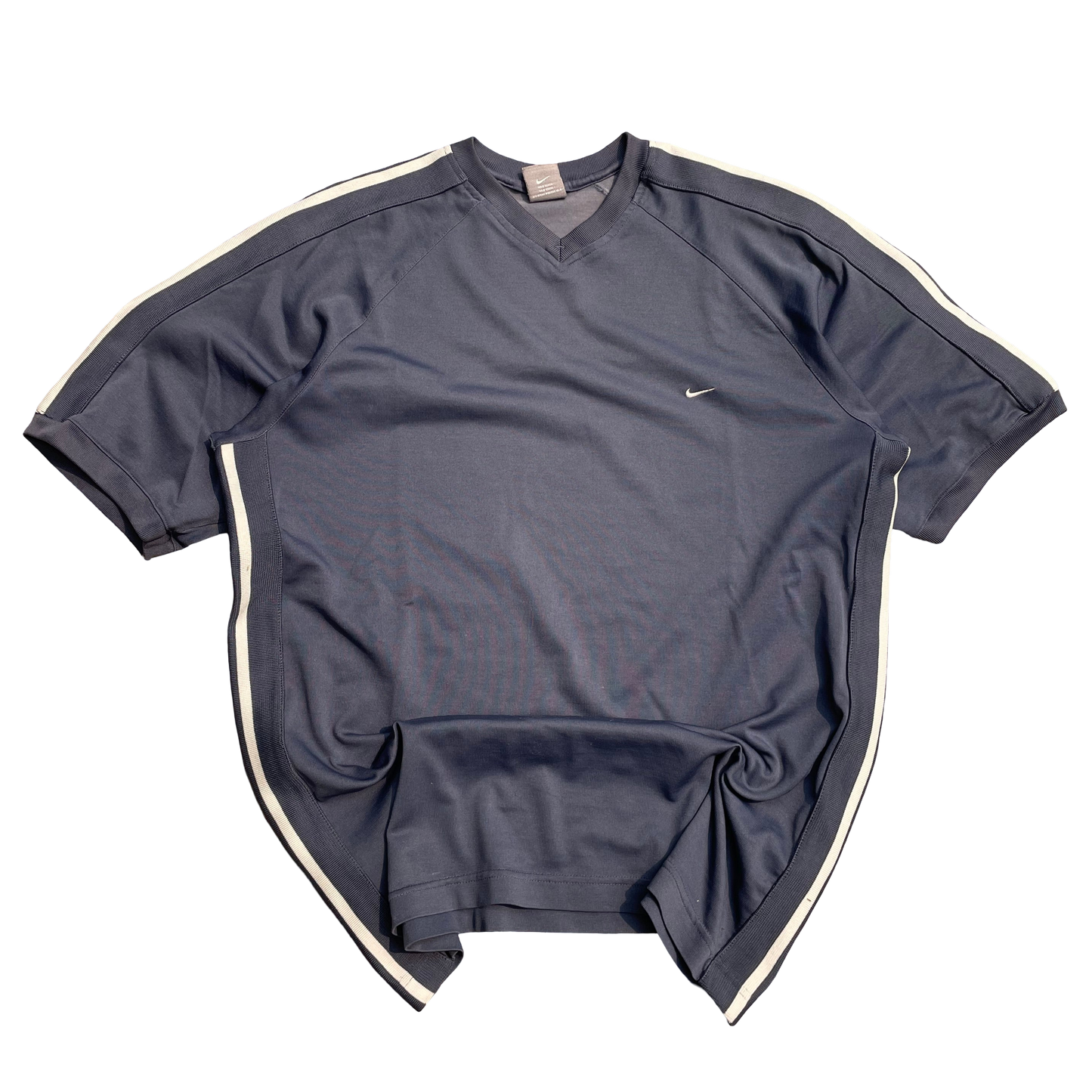 Nike Athletic Tee Retro Navy Blue w/Side Stripes - XL