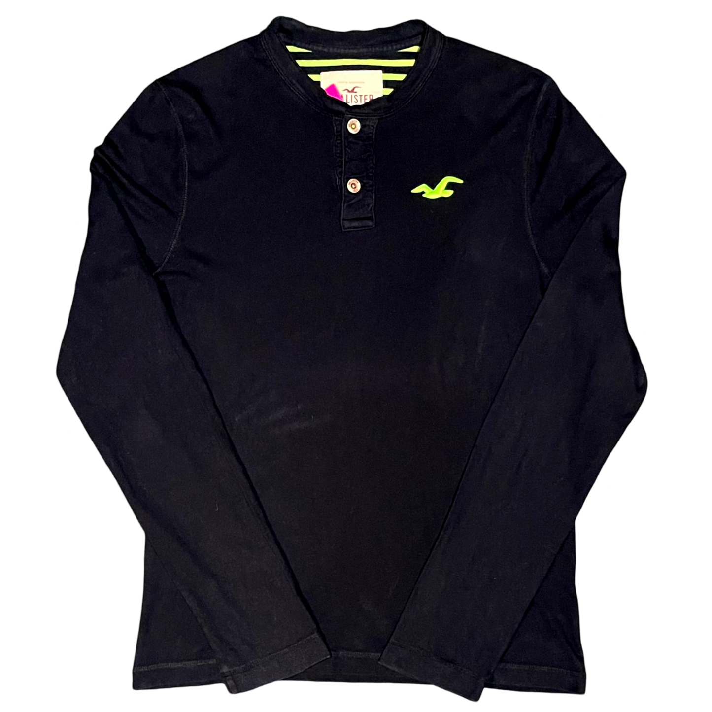 Hollister Long Sleeve T-Shirt Buttons - L