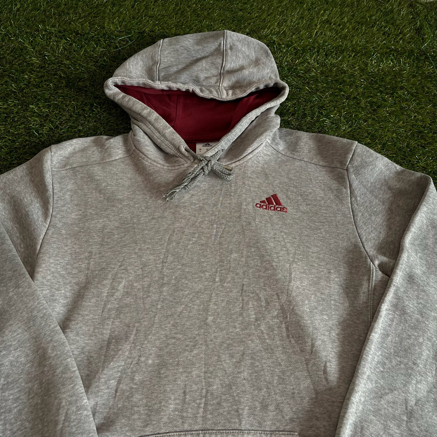 Adidas Hoodie Red Logo - S