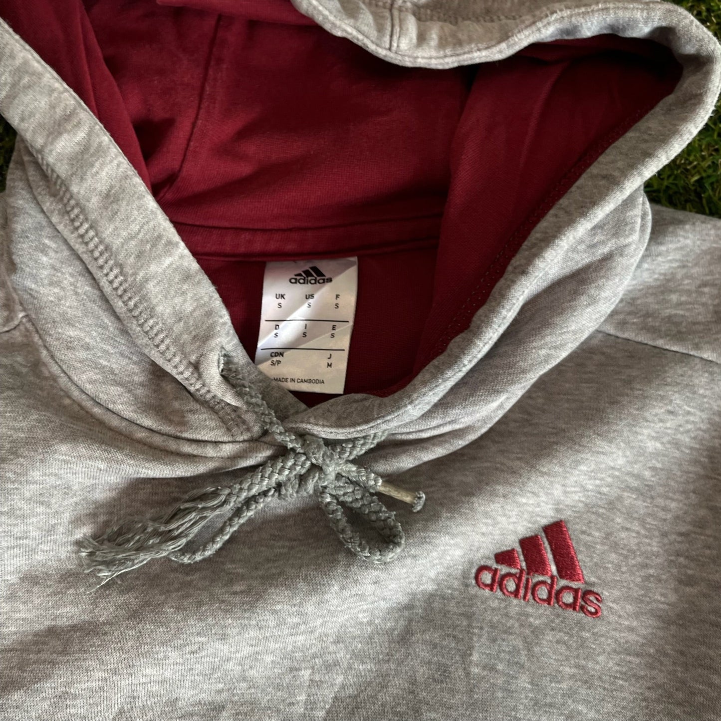 Adidas Hoodie Red Logo - S