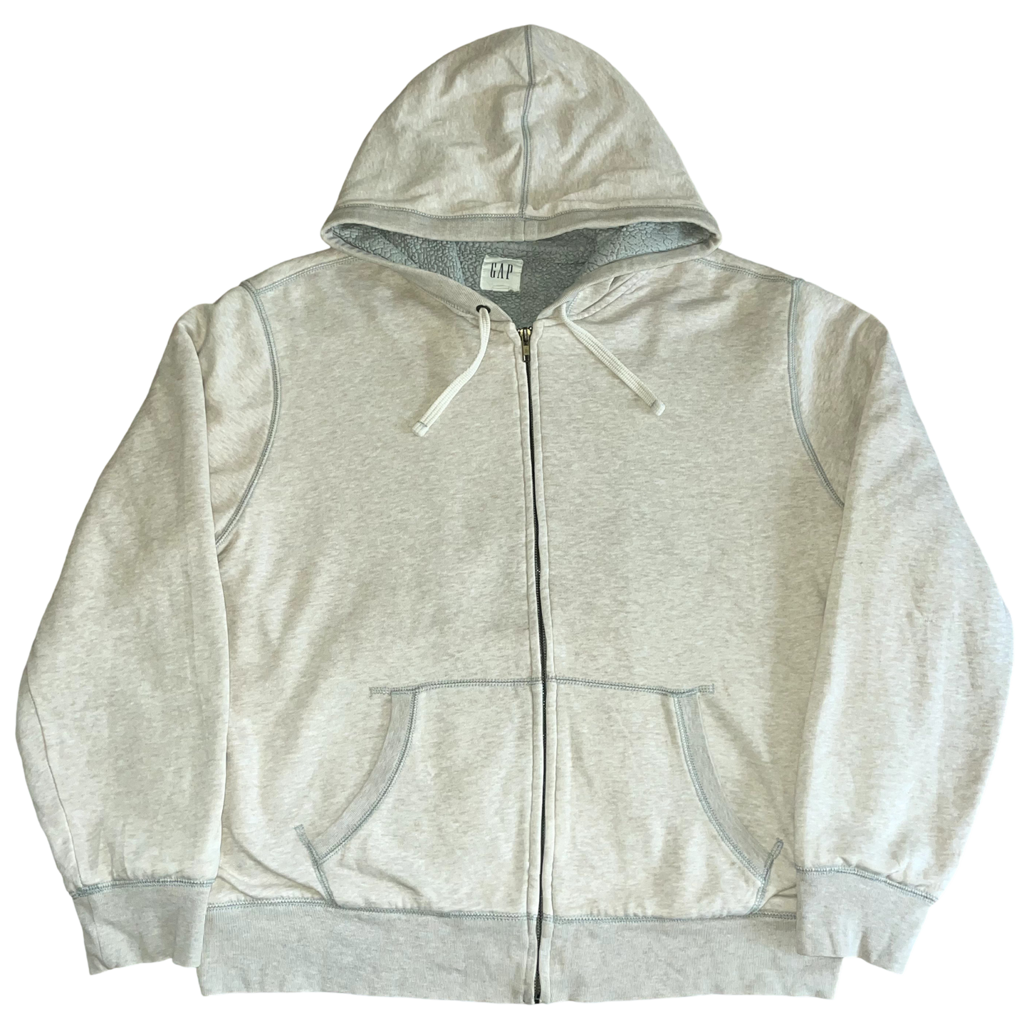 Gap Zipper Hooded Jacket Sheepskin Lining- XL