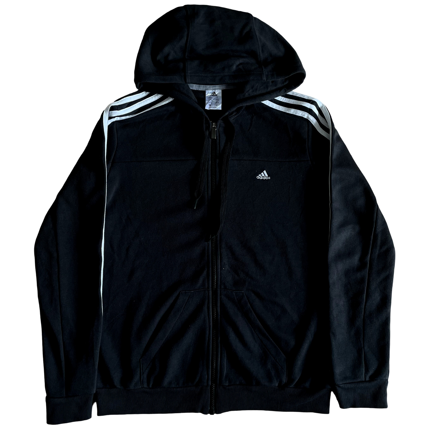 Adidas Zipper Hooded Jacket Three Stripes - S