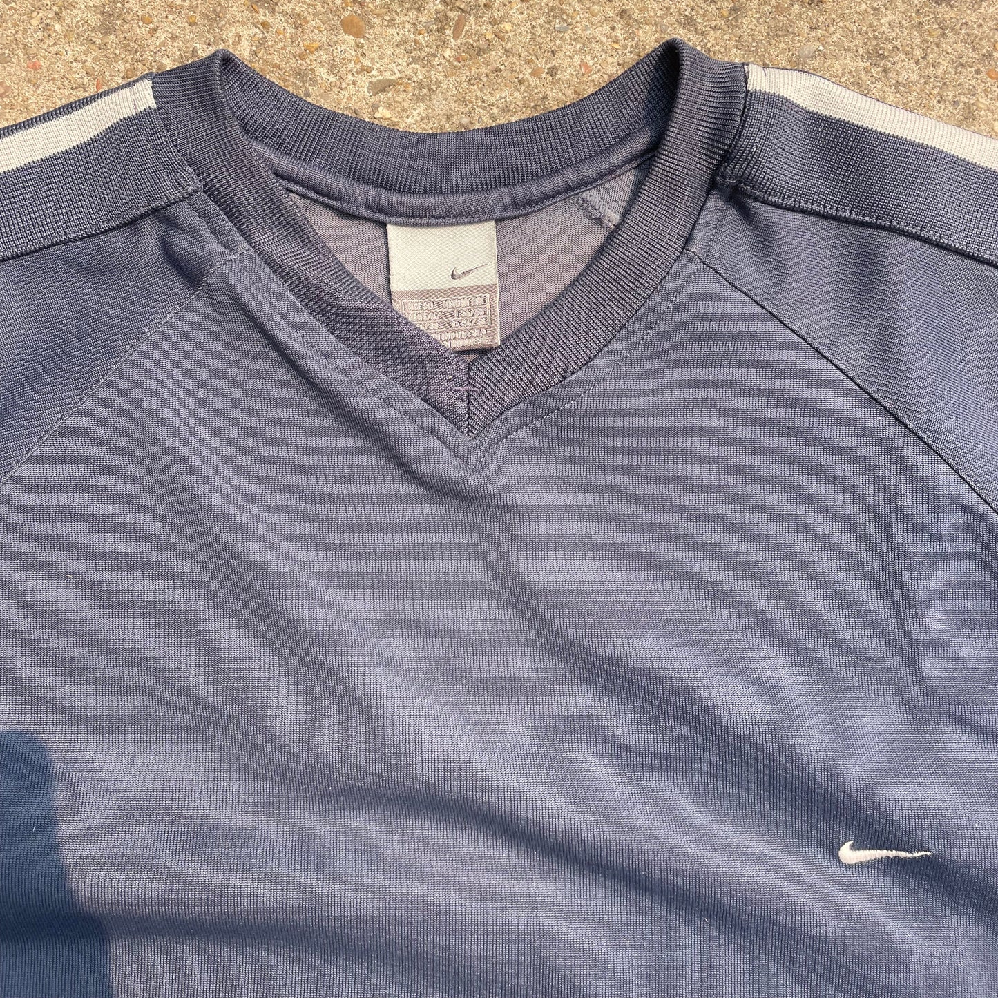 Nike Athletic Tee Retro Navy Blue w/Side Stripes - XL