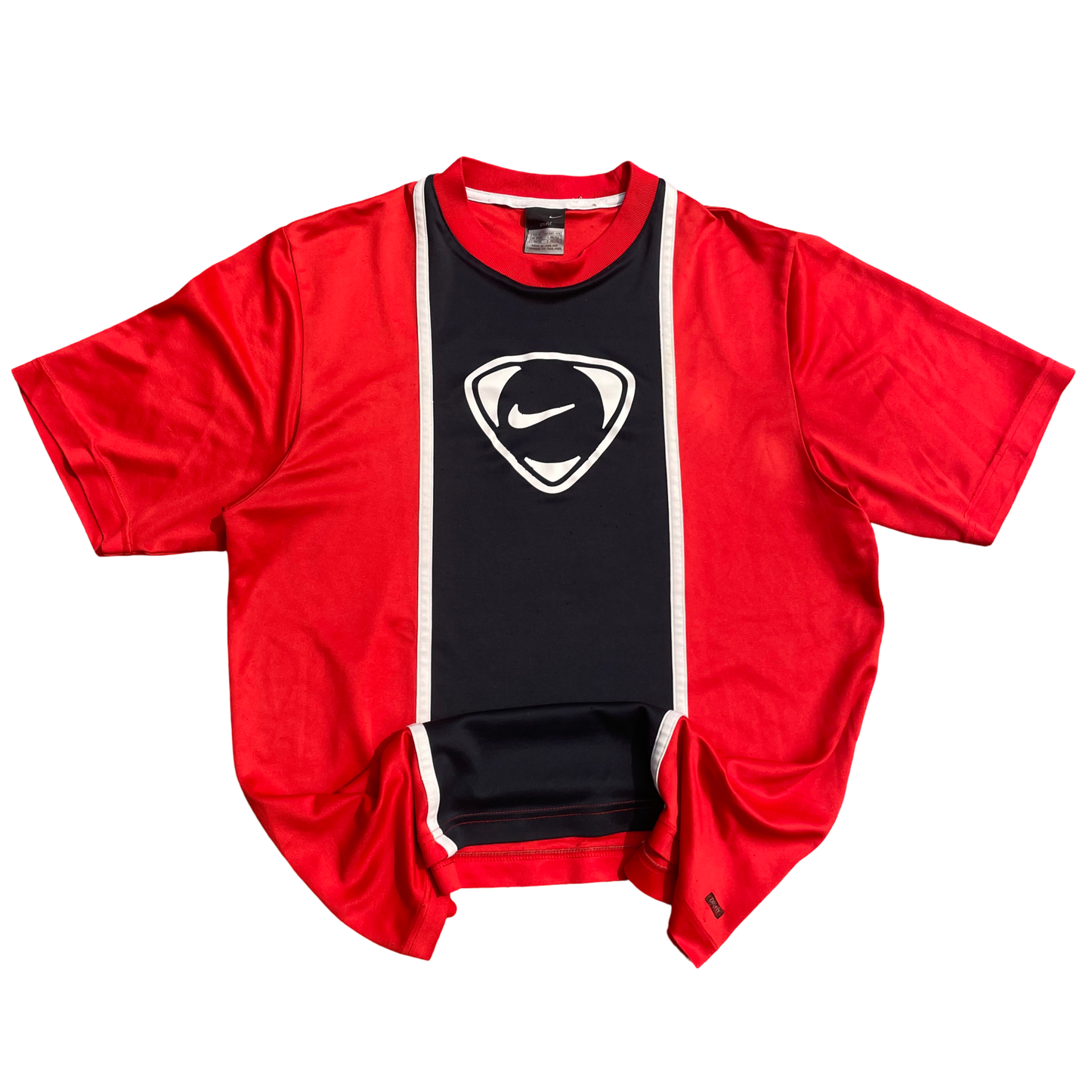 Nike T-Shirt Vintage Red & Navy Blue Panel - M