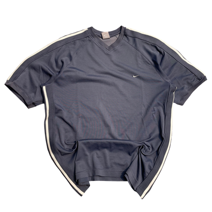 Nike Athletic Tee Retro Navy Blue w/Side Stripes - XL