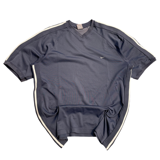 Nike Athletic Tee Retro Navy Blue w/Side Stripes - XL