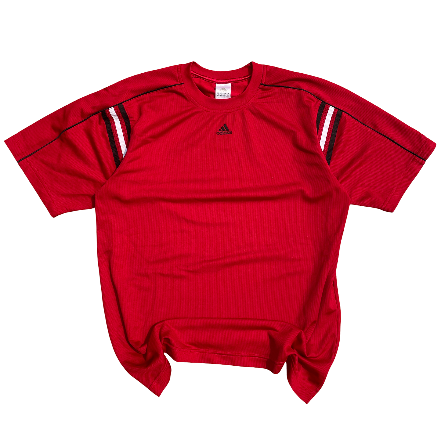 Adidas T-Shirt Vintage Red Three-Stripes Tee - M
