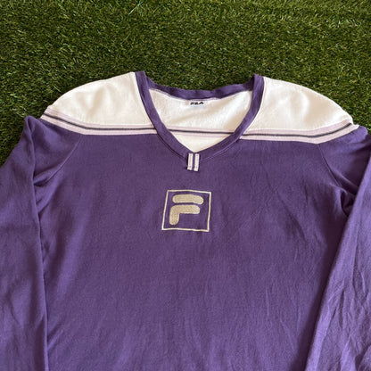 Fila Crewneck Hoodie Purple and White - XL