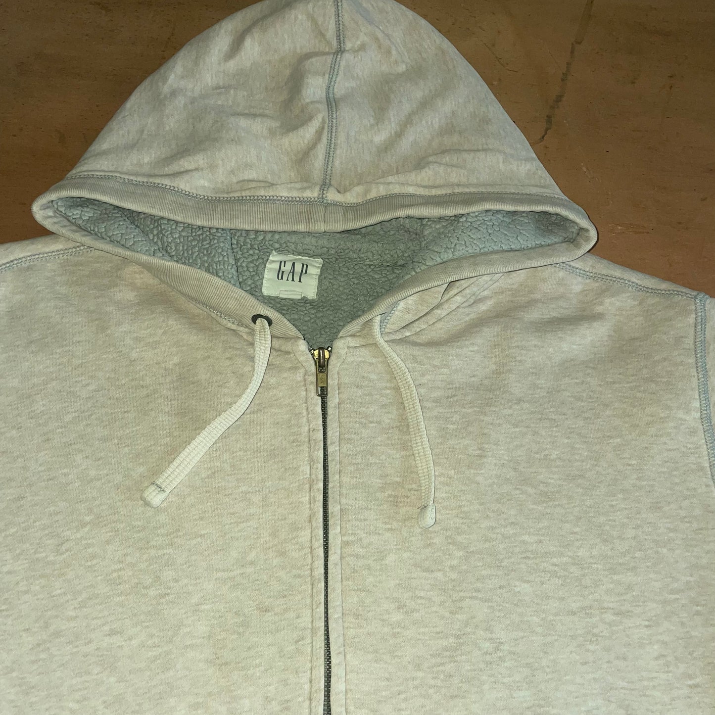 Gap Zipper Hooded Jacket Sheepskin Lining- XL