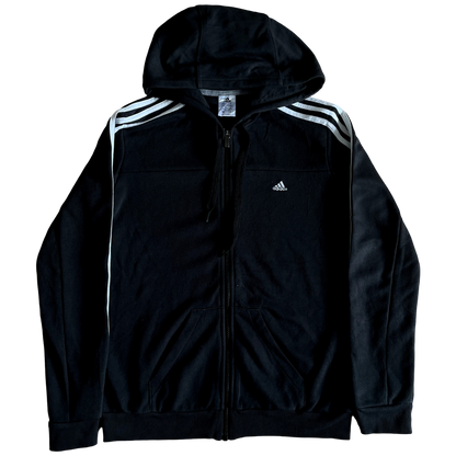 Adidas Zipper Hooded Jacket Three Stripes - S