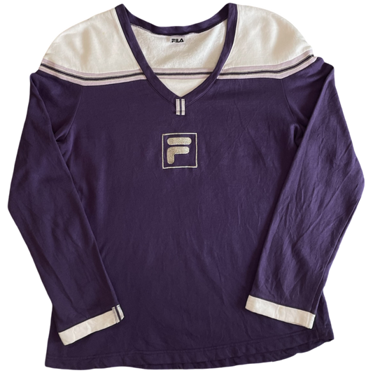 Fila Crewneck Hoodie Purple and White - XL